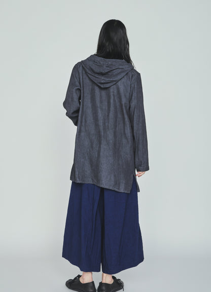 VIS/LI TWILL PIGMENT PRINT HOODED ZIP SHIRT