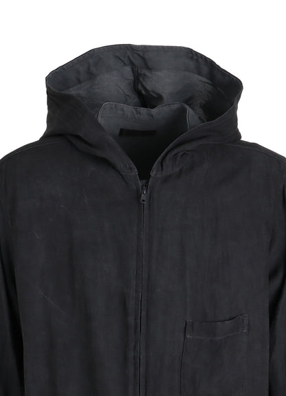 VIS/LI TWILL PIGMENT PRINT HOODED ZIP SHIRT