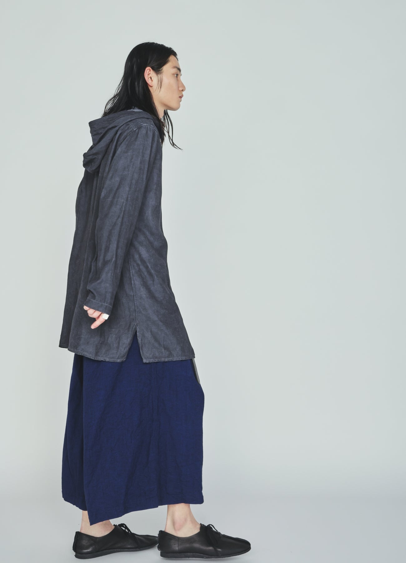 VIS/LI TWILL PIGMENT PRINT HOODED ZIP SHIRT