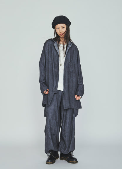 VIS/LI TWILL PIGMENT PRINT HOODED ZIP SHIRT
