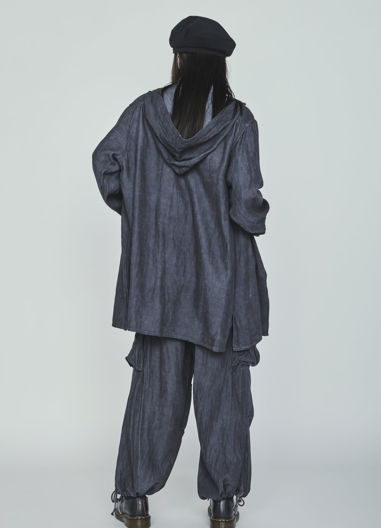 VIS/LI TWILL PIGMENT PRINT HOODED ZIP SHIRT