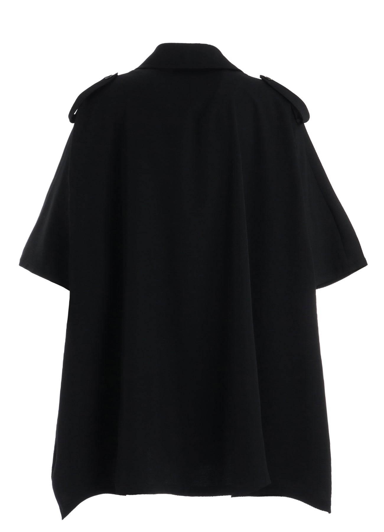WASHER WOOL GABARDINE EPAULETTE DOUBLE-BREASTED PONCHO – THE SHOP