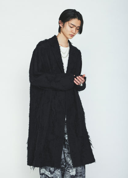 COTTON BOTANICAL SHEER JACQUARD ONE-BUTTON LONG COAT