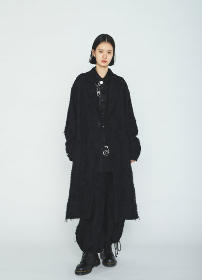 COTTON BOTANICAL SHEER JACQUARD ONE-BUTTON LONG COAT
