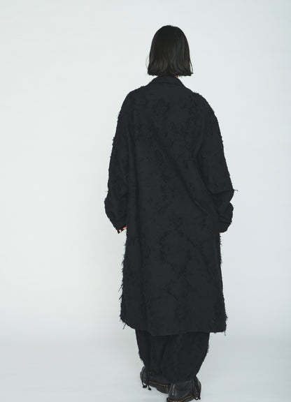 COTTON BOTANICAL SHEER JACQUARD ONE-BUTTON LONG COAT