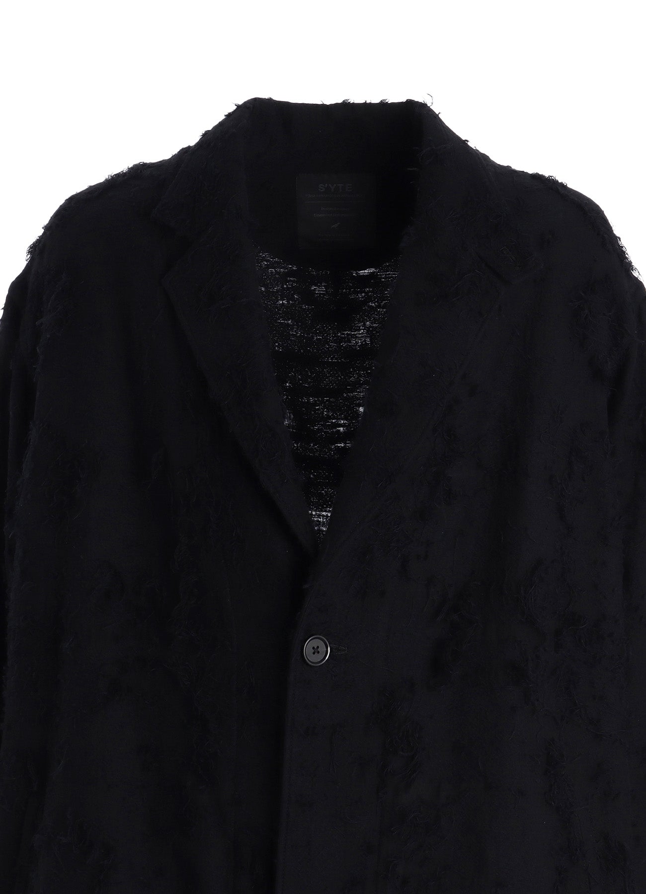 COTTON BOTANICAL SHEER JACQUARD ONE-BUTTON LONG COAT