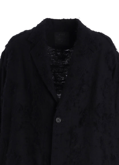 COTTON BOTANICAL SHEER JACQUARD ONE-BUTTON LONG COAT