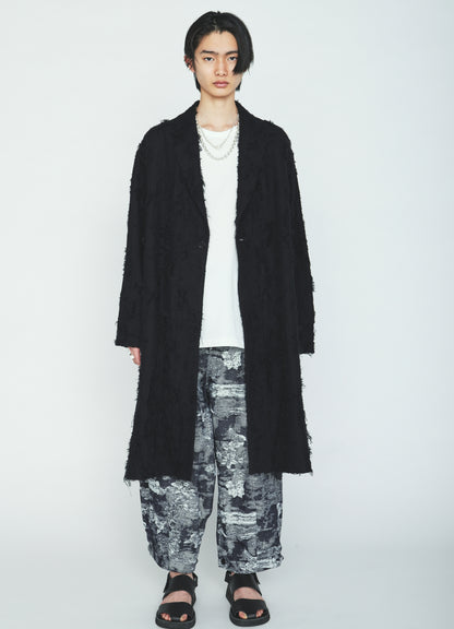 COTTON BOTANICAL SHEER JACQUARD ONE-BUTTON LONG COAT