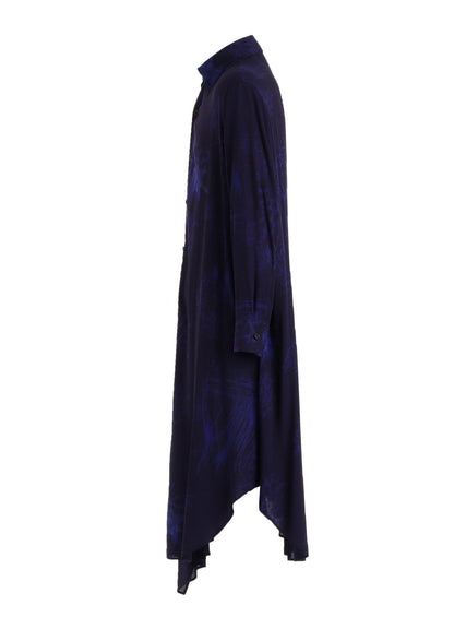 RAYON “Y” LETTER AND INDIAN MOTIF PRINT DRESS