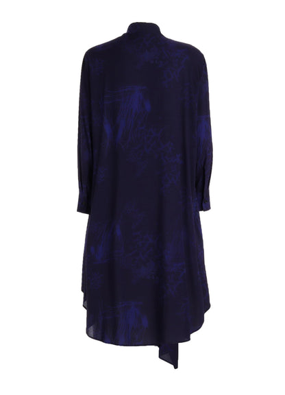 RAYON “Y” LETTER AND INDIAN MOTIF PRINT DRESS