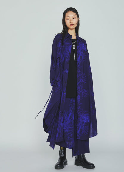 RAYON “Y” LETTER AND INDIAN MOTIF PRINT DRESS