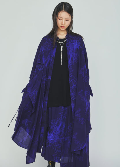 RAYON “Y” LETTER AND INDIAN MOTIF PRINT DRESS