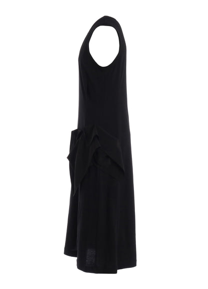 30/COTTON JERSEY DRAPE POCKET DRESS