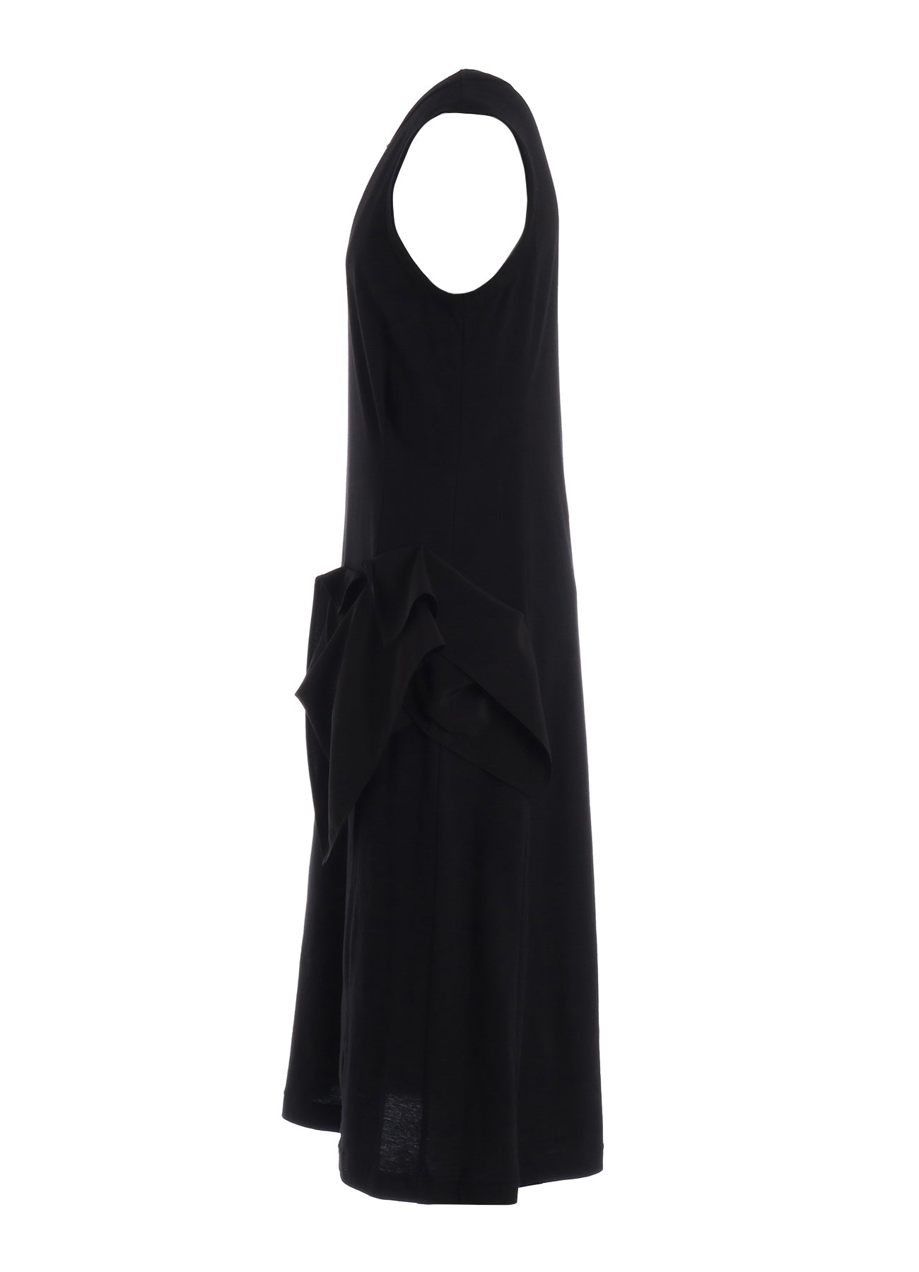 30/COTTON JERSEY DRAPE POCKET DRESS