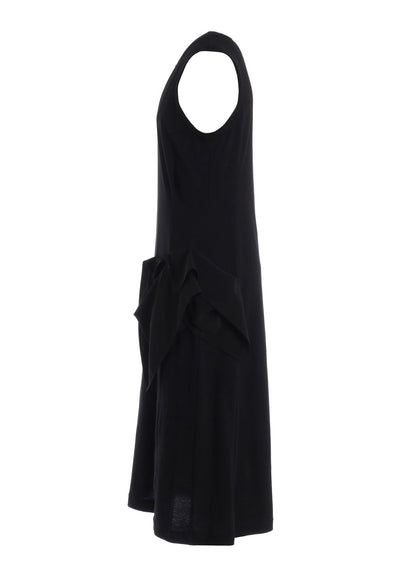 30/COTTON JERSEY DRAPE POCKET DRESS