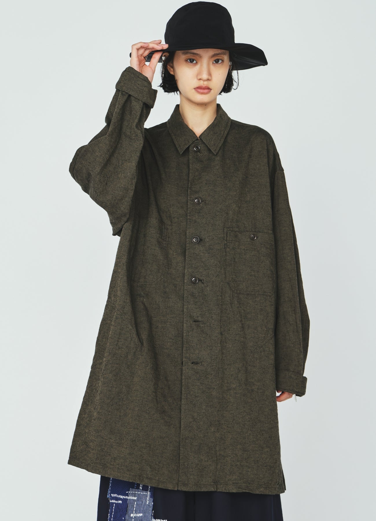 CREPE de CHINE WIDE BRIM HAT