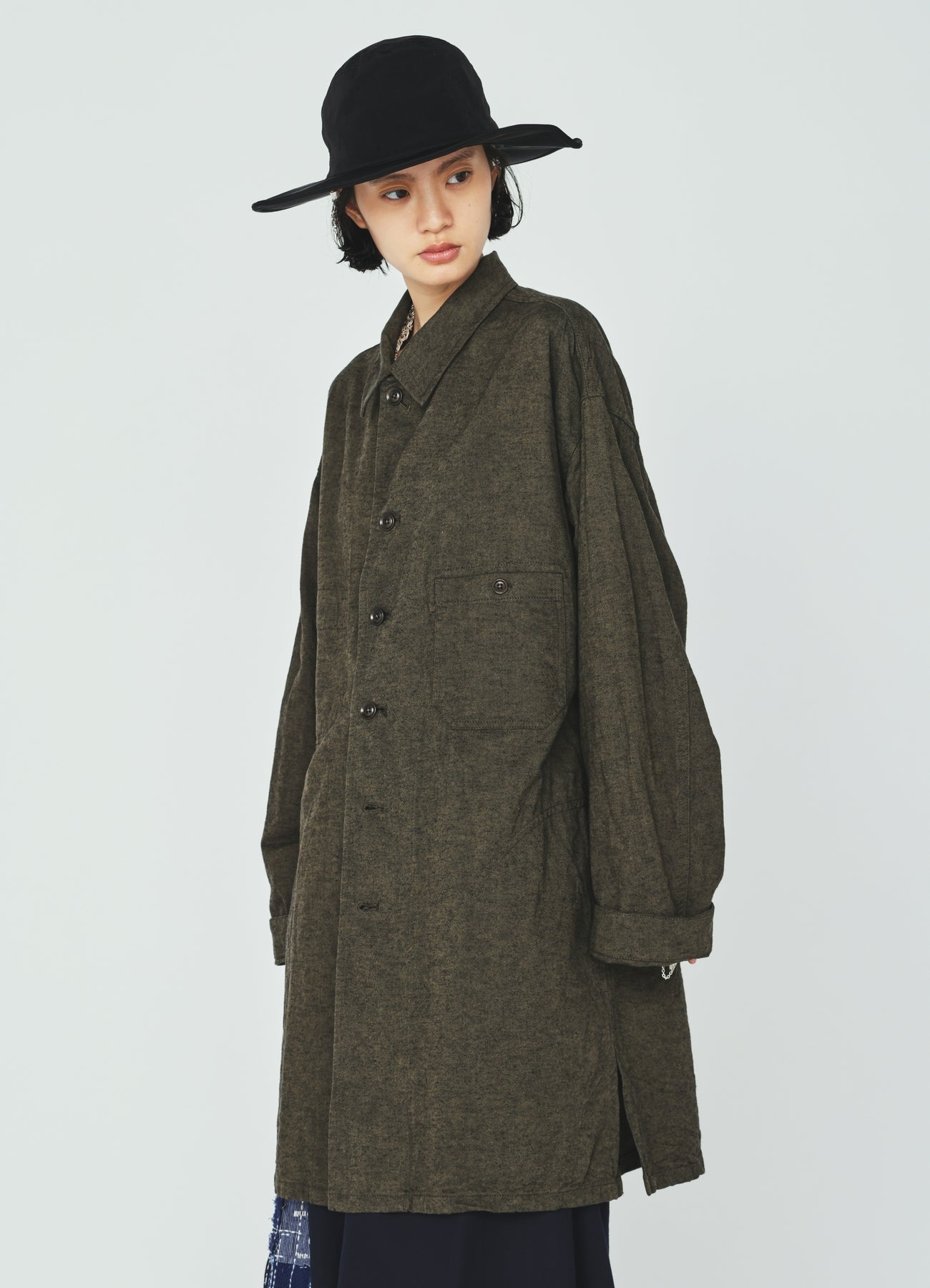 CREPE de CHINE WIDE BRIM HAT