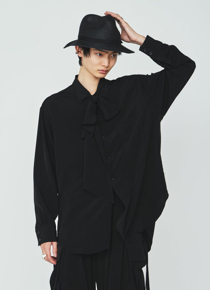 CREPE de CHINE WIDE BRIM HAT