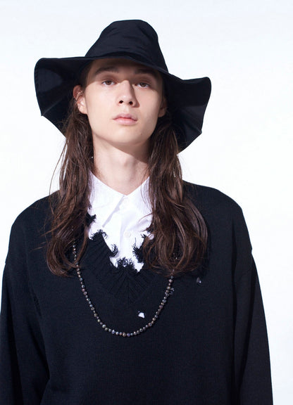 CREPE de CHINE WIDE BRIM HAT