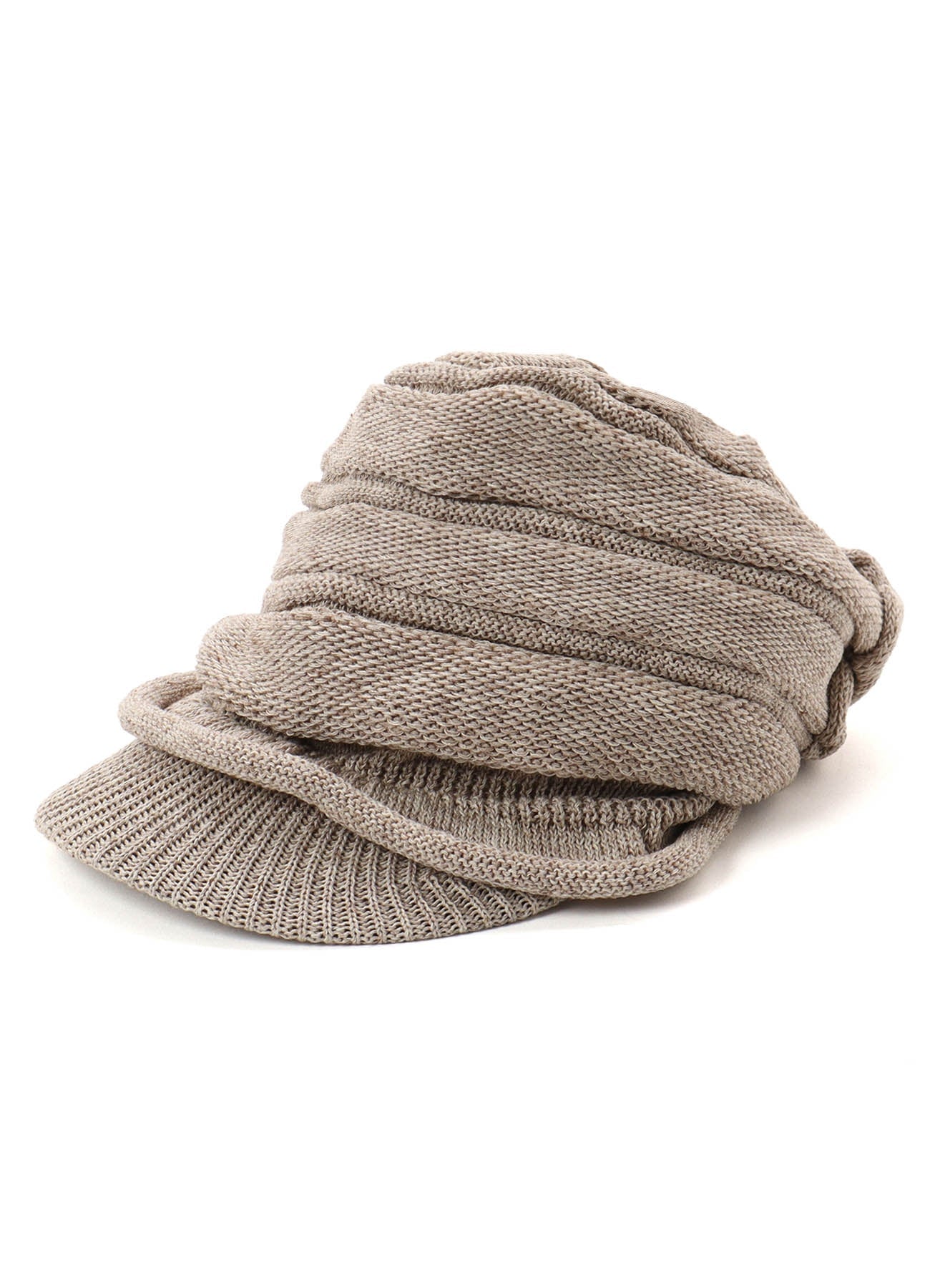 ACRYLIC FLAX KNIT CASQUETTE