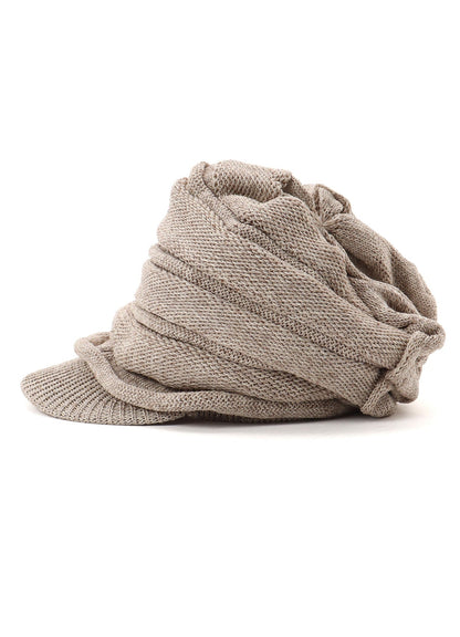 ACRYLIC FLAX KNIT CASQUETTE