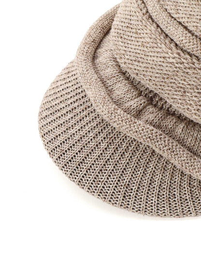 ACRYLIC FLAX KNIT CASQUETTE