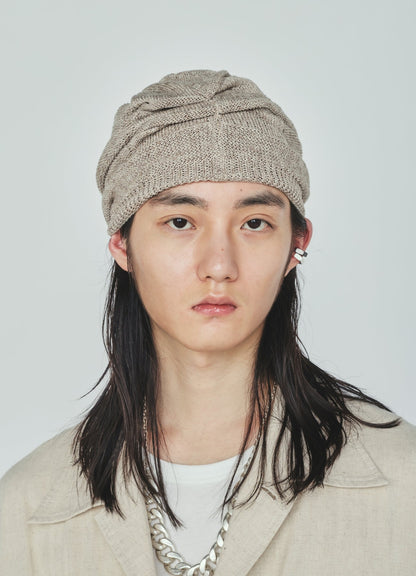 ACRYLIC FLAX KNIT CASQUETTE