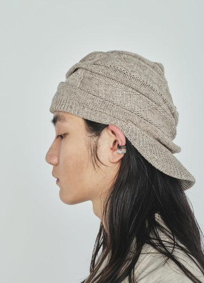 ACRYLIC FLAX KNIT CASQUETTE