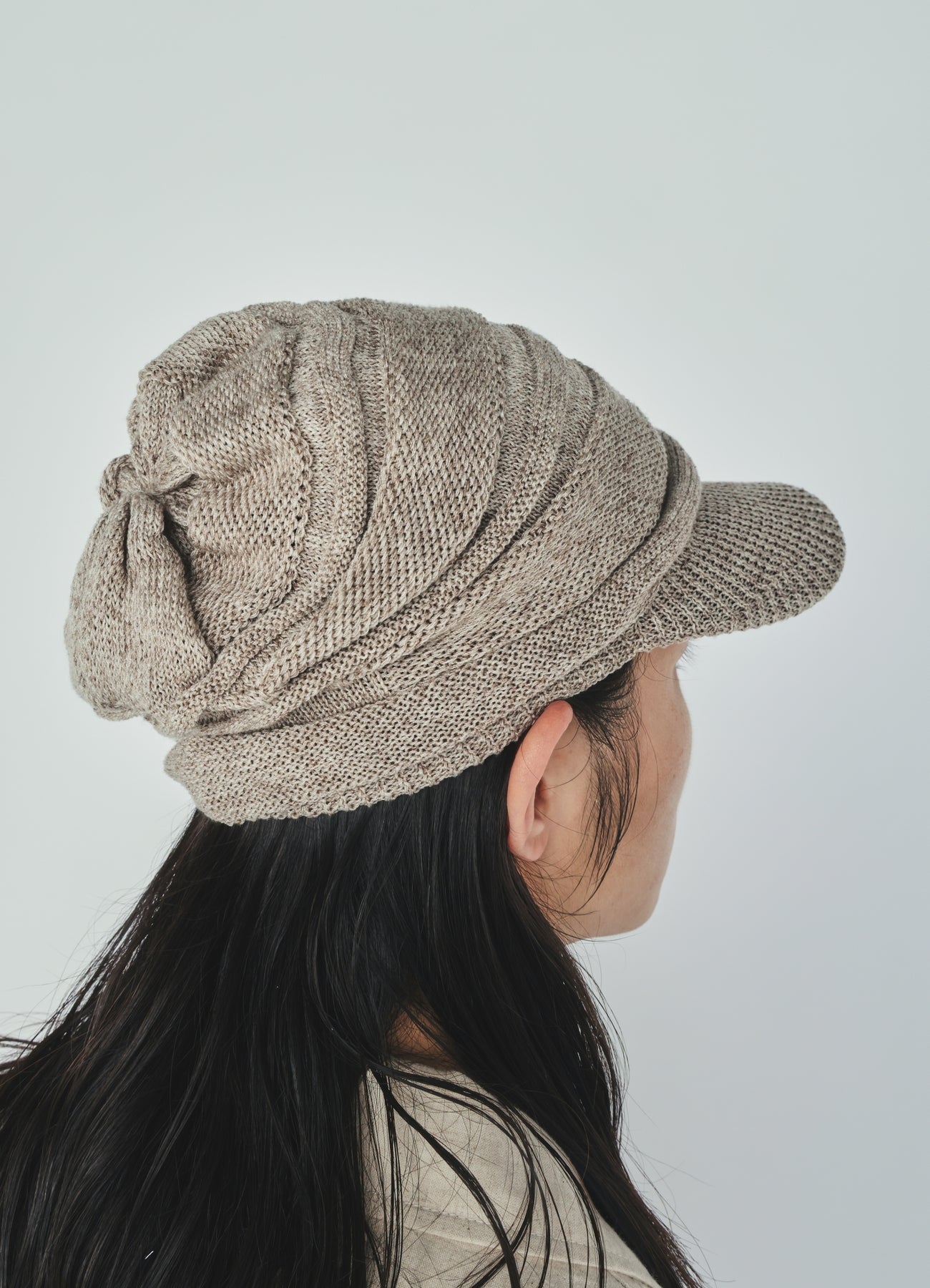 ACRYLIC FLAX KNIT CASQUETTE