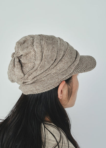ACRYLIC FLAX KNIT CASQUETTE