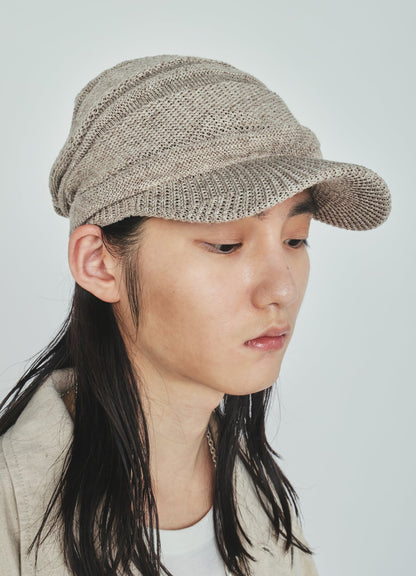 ACRYLIC FLAX KNIT CASQUETTE