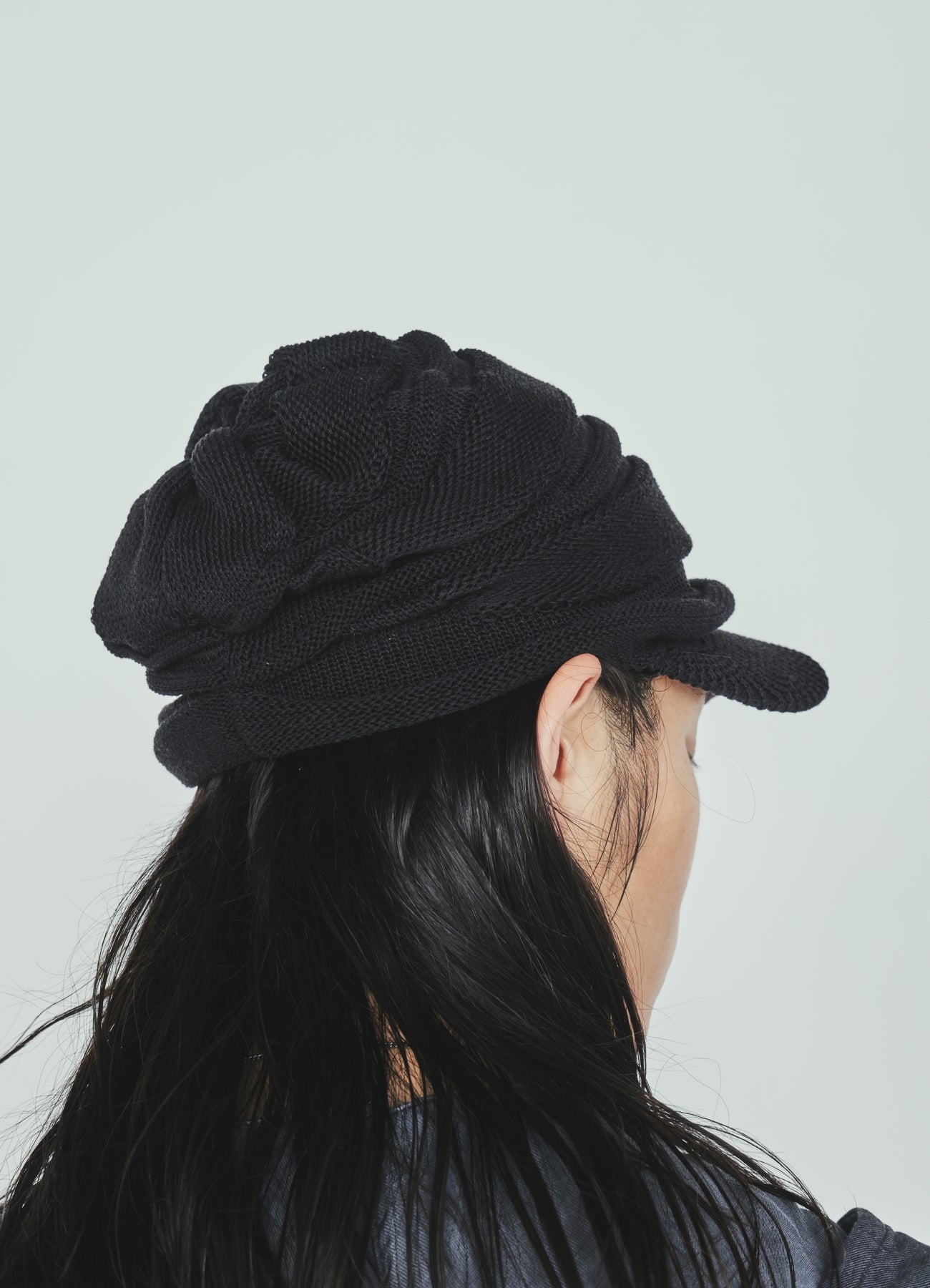 ACRYLIC FLAX KNIT CASQUETTE