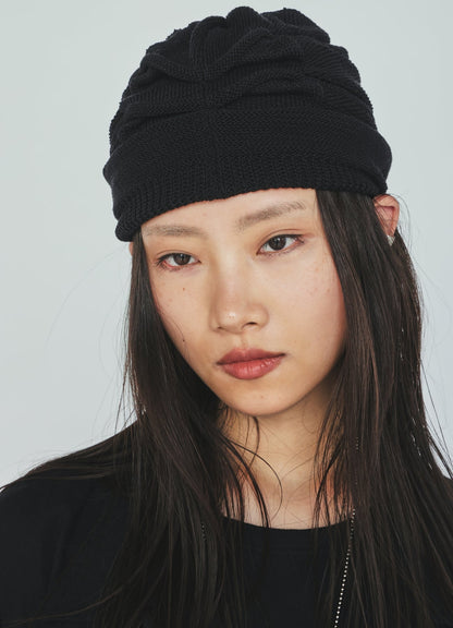 ACRYLIC FLAX KNIT CASQUETTE