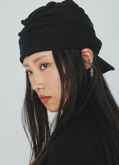 ACRYLIC FLAX KNIT CASQUETTE