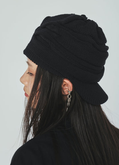 ACRYLIC FLAX KNIT CASQUETTE