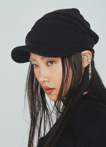 ACRYLIC FLAX KNIT CASQUETTE