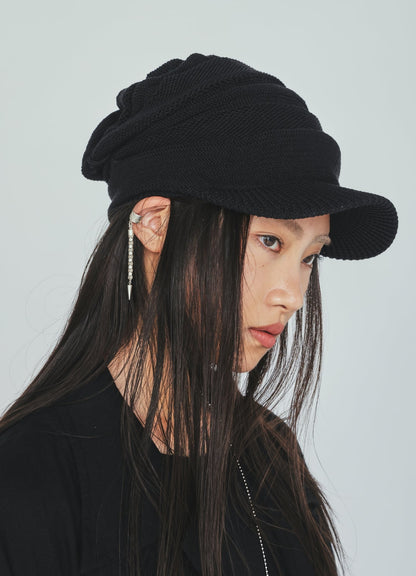 ACRYLIC FLAX KNIT CASQUETTE