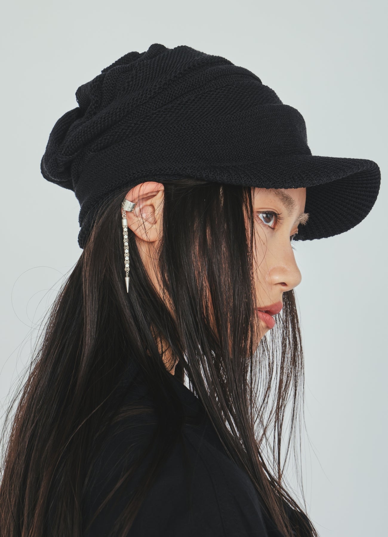 ACRYLIC FLAX KNIT CASQUETTE