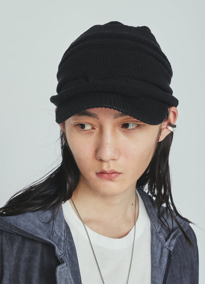 ACRYLIC FLAX KNIT CASQUETTE