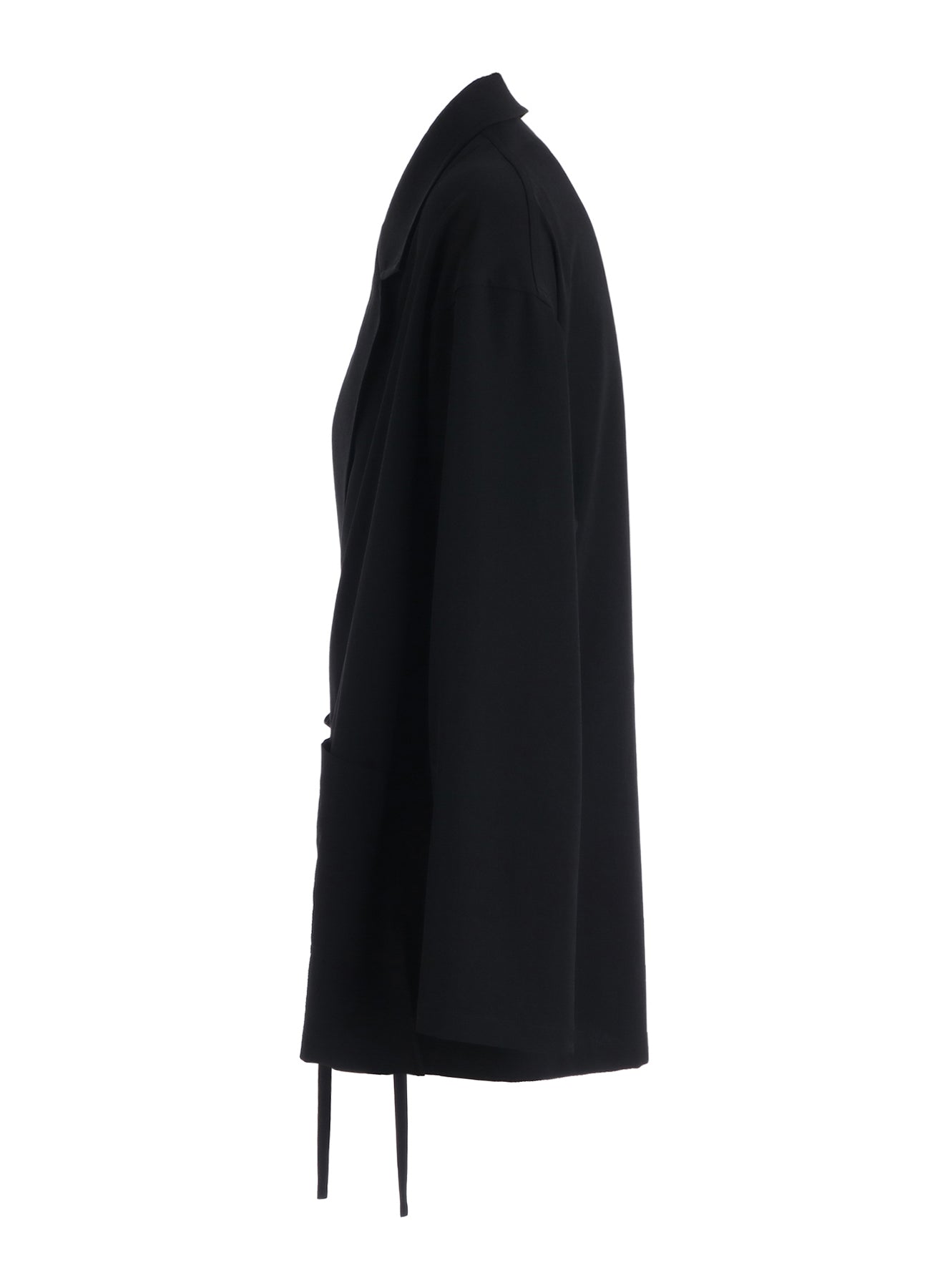 WASHER WOOL GABARDINE SEMI-DOUBLE-BREASTED TIE-FRONT JACKET