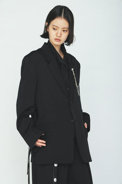 WASHER WOOL GABARDINE SIDE-BELTED JACKET
