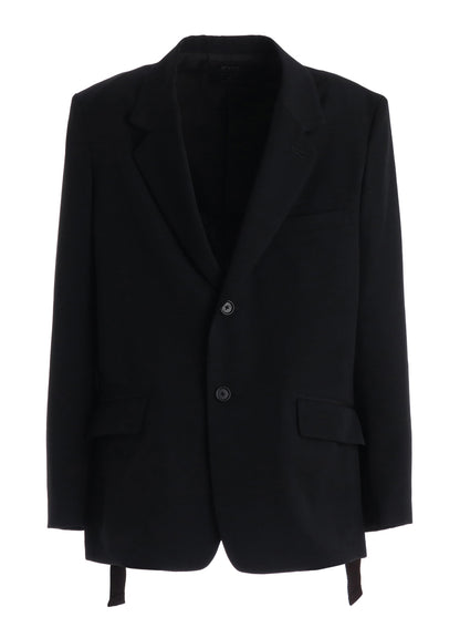 WASHER WOOL GABARDINE SIDE-BELTED JACKET