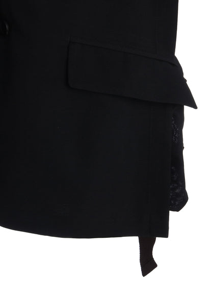 WASHER WOOL GABARDINE SIDE-BELTED JACKET