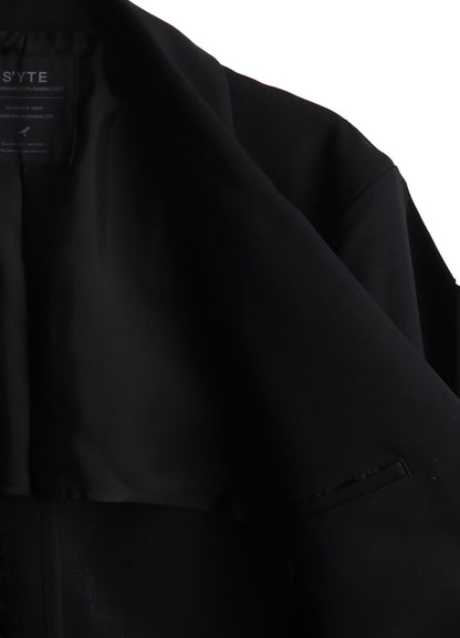 WASHER WOOL GABARDINE SIDE-BELTED JACKET