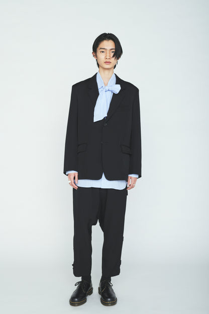 WASHER WOOL GABARDINE SIDE-BELTED JACKET