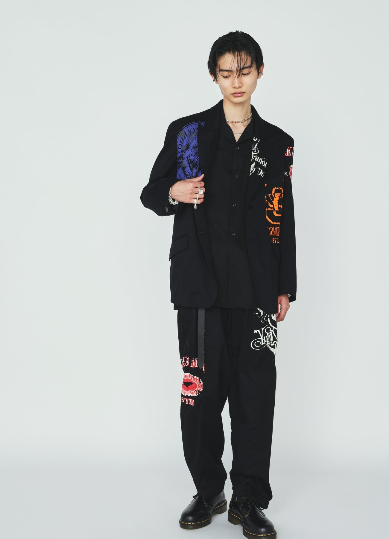 PRINTED PATCHWORK COTTON TWILL JACKET