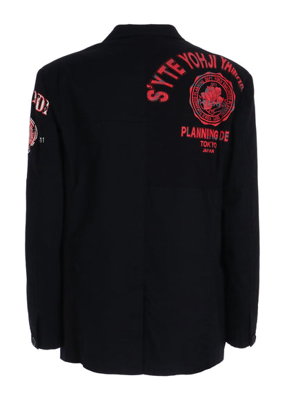 PRINTED PATCHWORK COTTON TWILL JACKET