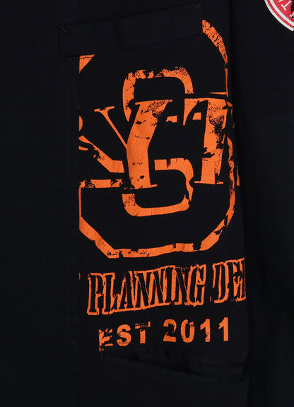 PRINTED PATCHWORK COTTON TWILL JACKET