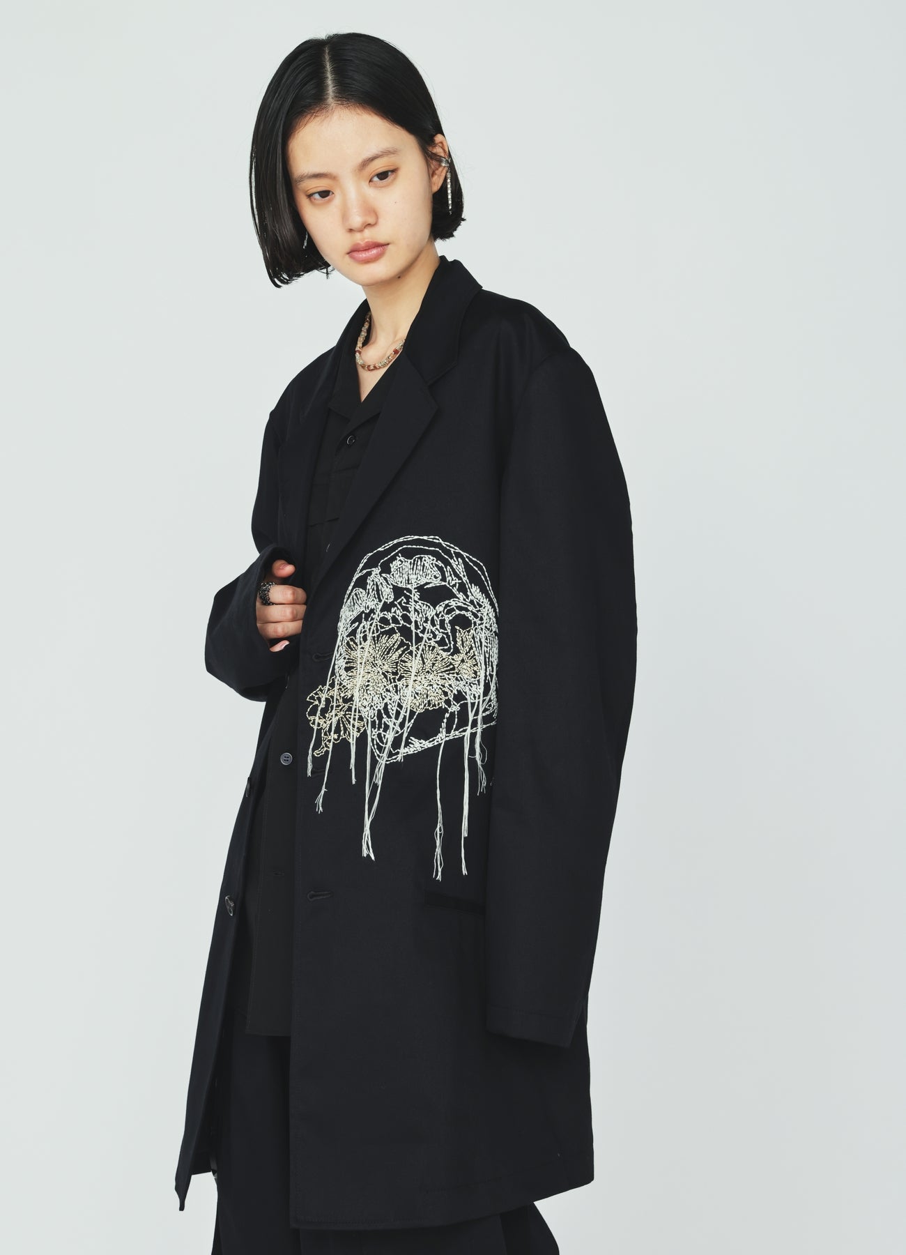 COTTON TWILL SKULL EMBROIDERY JACKET – THE SHOP YOHJI YAMAMOTO