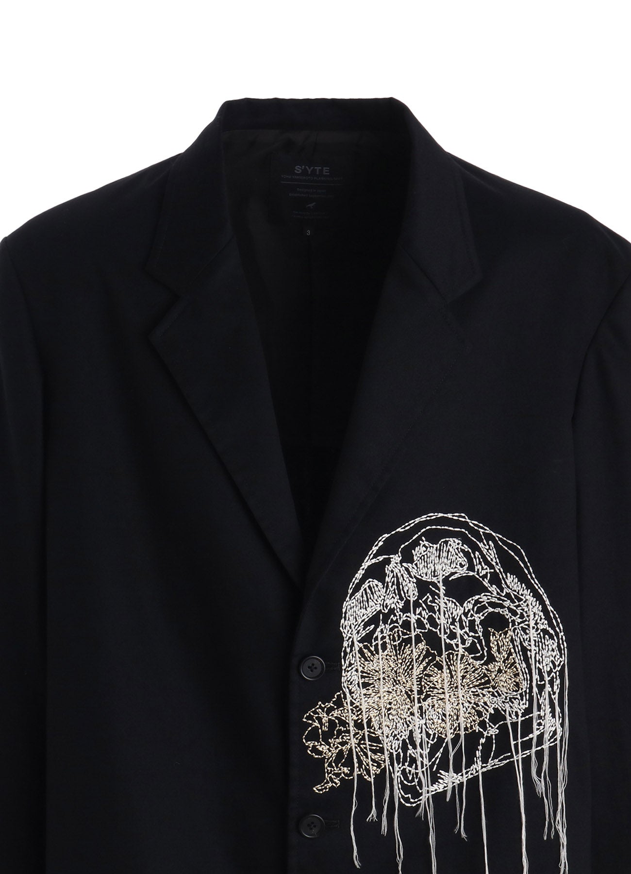 COTTON TWILL SKULL EMBROIDERY JACKET – THE SHOP YOHJI YAMAMOTO